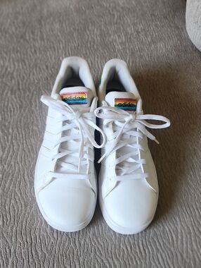 Adidas Grand Court Rainbow Pride White Low-Top Sneakers